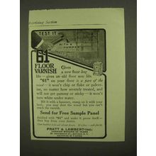 1909 Pratt & Lambert 61 Floor Varnish Ad - Test It