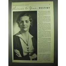 1931 J. Walter Thompson Company Ad - Heiress to Destiny