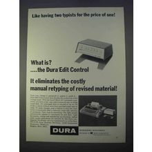 1966 Dura Edit Control Ad - Like Having Two Typists