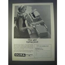 1966 Dura Edit Control Ad - One Girl Typing Pool