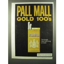 1974 Pall Mall Cigarettes Ad - Gold 100's