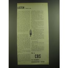 1946 CBS Columbia Broadcasting System Ad - Listen: February 23, 1946