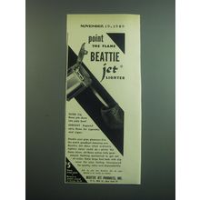 1949 Beattie Jet Lighter Ad - Point the Flame