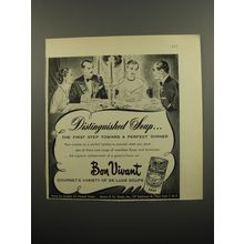 1951 Bon Vivant Soup Ad - Distinguished Soup.. first step toward perfect dinner