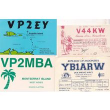 Tangerant West Java Indonesia West Indies 4x QSL Radio Card s