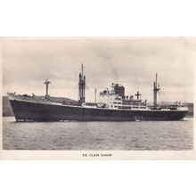 SS Clan Shaw Scottish Shire Line Ship Plain Back Postcard Photo