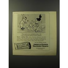 1953 American Express Travelers Cheques Ad - Tom Henderson Cartoon