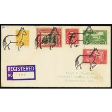 1930 Gray Horse, OKLA RARE Horse Fancy Cancel Registered Cover .. Stuart Katz