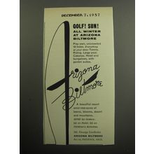 1957 Arizona Biltmore Hotel Ad - Golf! Sun! All winter at Arizona Biltmore