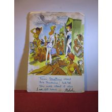 HERMAN BOXER TRAVELETTER used vintage postcard 1961 pm =