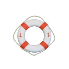 Pack Of 2] Classic White Decorative Anchor Lifering With Orange Bands 15""