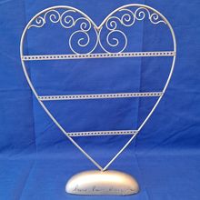 METAL HEART EARRING HOLDER Hanger Jewelry Stand Rack Display Live Love Laugh