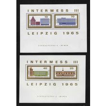 DDR 1965 LEIPZIG PHILATELIC EXHIBITION BOTH MINIATURE SHEETS MNH SG E851
