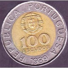 1989 Portugal 100 Escudos Coin