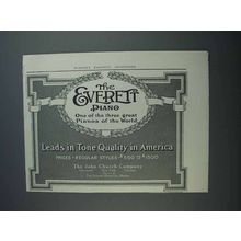 1913 Everett Piano Ad - Leads in Tone Quality