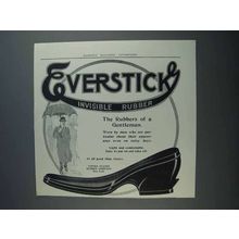 1913 Everstick Invisible Rubber Shoe Ad - A Gentleman