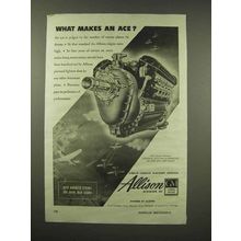 1944 GM Allison Engine Ad - What Makes an Ace?