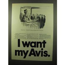 1975 Avis Car Rental Ad - I Want Avis