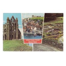 WHITBY, Yorkshire .multi-view .. vintage unused postcard by Dennis & Sons =