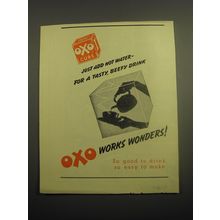 1948 OXO Cube Ad - OXO just add hot water for a tasty, beefy drink