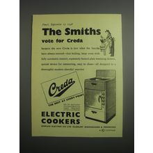 1948 Creda Electric Cookers Ad - The Smiths vote for Creda