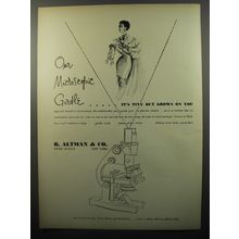 1950 B. Altman & Co. Girdle Ad - Our Microscopic Girdle.. it's tiny but grows