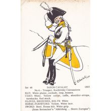 Trooper Saxon Cavalry Kochritzky Cuirassiers Napoleonic War PB Postcard