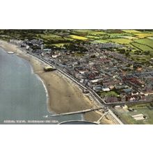 Aerial View Burnham On Sea Bucks Vintage Real Photo Postcard