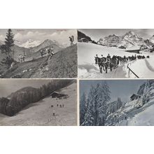 Adelboden Procession Of Transport Skiing 4x Old Switzerland Postcard s