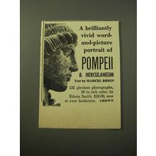 1960 Crown Book Advertisement - Pompeii & Herculaneum by Marcel Brion