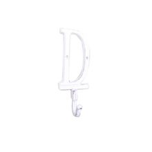 Pack Of 2] Whitewashed Cast Iron Letter D Alphabet Wall Hook 6""