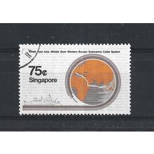 Singapore.SG538 75c Map showing Route of Cable and Vercors.Fine Used.Jul25