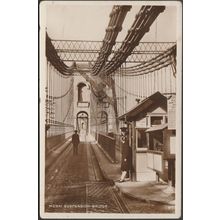 Menai Suspension Bridge, Bangor, 1928 - RP Postcard