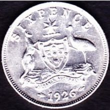 1926 Australia 1 Sixpence coin