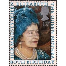 GB, Queen Mother 80th birthday, blue 1980, 12p, #3