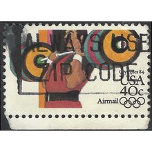 USA, OLYMPICS, Los Angeles, Weightlifting, brown 1983, 40c, #4