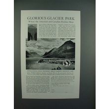 1940 Great Northern Railroad Ad - Glorious Glacier Park