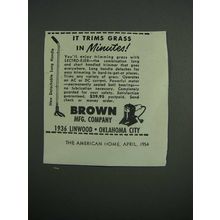 1954 Brown Lectro-Ejer Ad - Trims Grass In Minutes