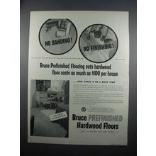 1954 Bruce Prefinished Hardwood Floors Ad - Cuts Costs