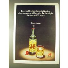 1978 J&B Scotch Ad - Fame is Fleeting