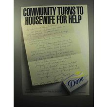 1987 Dove Soap Ad - Turns to Housewife for Help