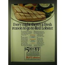 1990 Red Lobster Restaurant Ad - Every night there's a fresh reason to go to