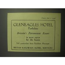 1948 British Railways Hotel Services Ad - Gleneagles Hotel Perthshire