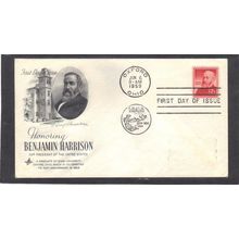 FDC Art Craft 1045 12c Benjamin Harrison (Cachet-Label/A) CV42126