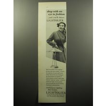1951 Lightolier Lamp Ad - Shop with an eye to fashion and you'll choose