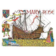 Mary Rose Ship Portsmouth Henry VIII Seaman Captain Postcard