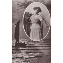 Phyllis Dare By Sailing Boat Antique Real Photo Rotary Postcard