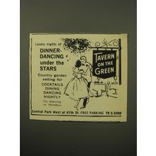 1960 Tavern on the Green Restaurant Ad - Lovely nights of dinner-dancing