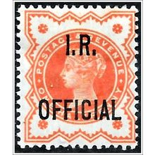 1888 Postage Stamp Overprinted "I.R. OFFICIAL" Mint with Hinge C2