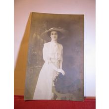 PRETTY YOUNG LADY antique photograph postcard by J H Mumford, New Brighton =